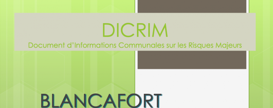 DICRIM – Document d’Informations Communales sur les Risques Majeurs